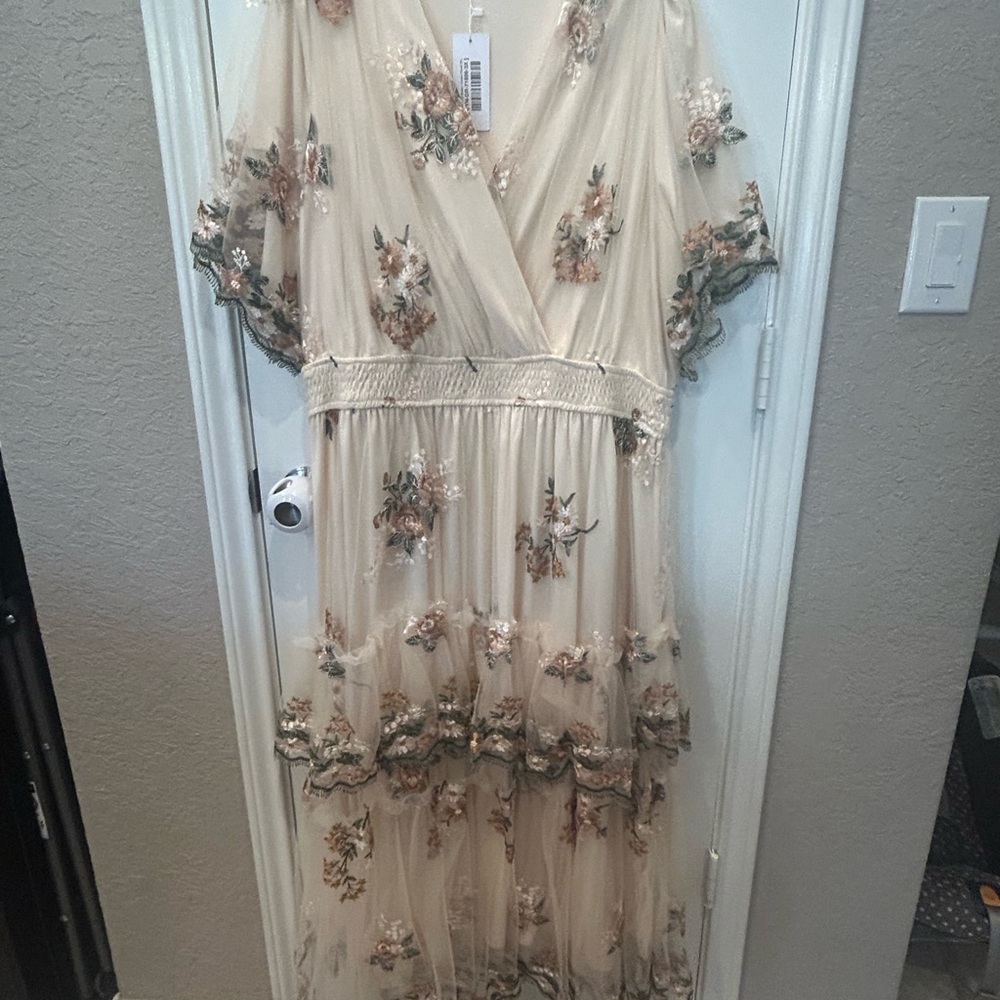 Baltic Born Cream Floral Maxi Dress
